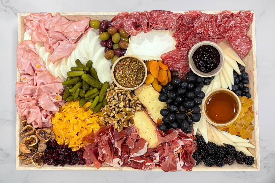 The image is a top down view of The Grazer platter.